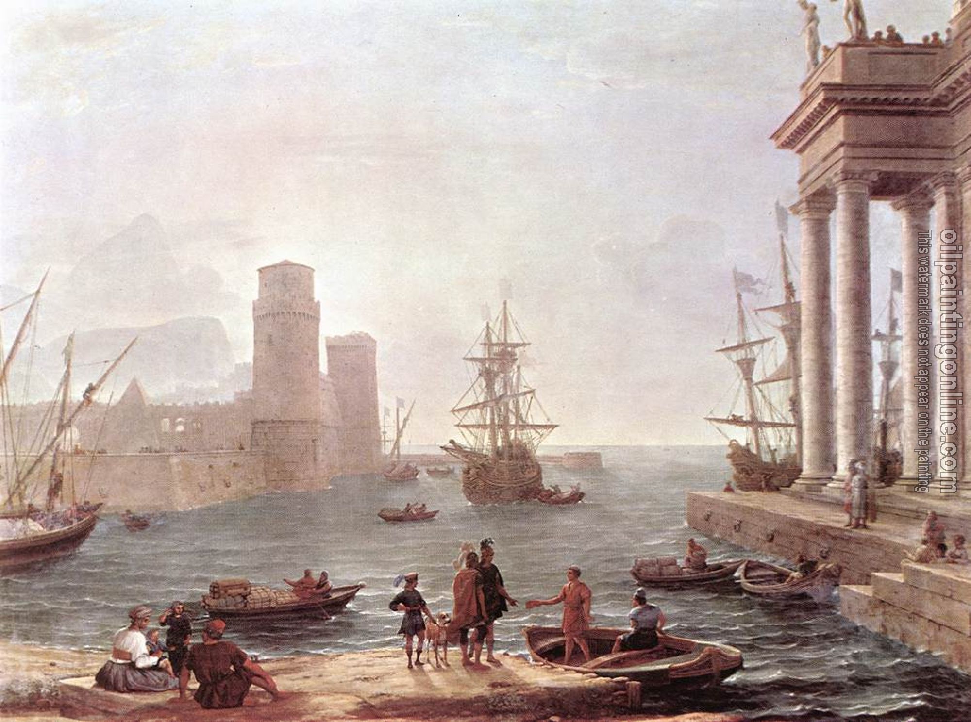 Lorrain, Claude - Port Scene with the Departure of Ulysses from the Land of th